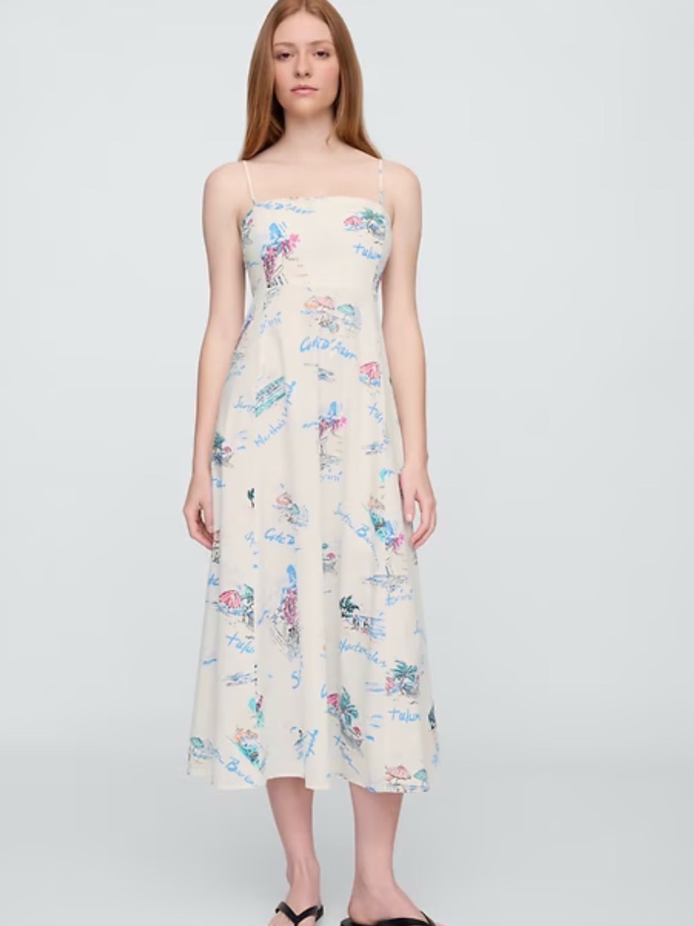 Gap Poplin Squareneck Maxi Dress